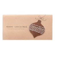 Partridge gift card with wooden bauble motif 20x10