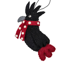 Felt Black Cockatoo Christmas Decoration 11cm