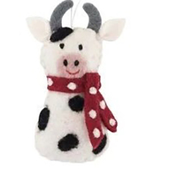 Felt Cow Christmas Decoration10cm