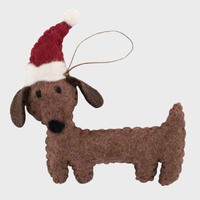 Felt Dachshund Christmas Decoration. 12cm