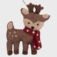 Felt Reindeer with Scarf. 12cm