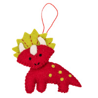 Felt Triceratops DInosaur Christmas Decoration 12cm