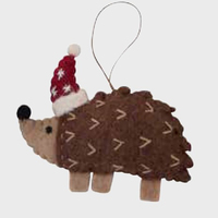 Felt Echidna Christmas Decoration 11cm