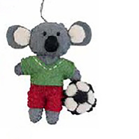 Felt Koala with Football Christmas Decoration