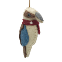 Felt Kookaburra 2 Christmas Decoration 12cm