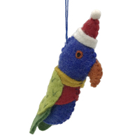 Felt  Christmas Lorikeet  Hanging Decoration 12cm