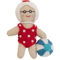 Felt Mrs Claus with Beach Ball 13cm