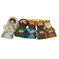 Felt Nativity  Hanging Decorations 5pc