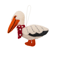 Felt  Christmas Pelican Decoration 12cm