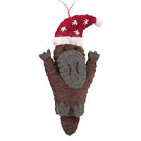 Felt Platypus Christmas Decoration 11cm