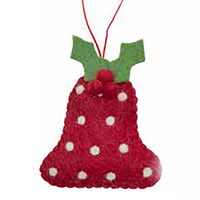 Felt Red Bell with White Spots Christmas Decoration 10cm