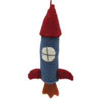 Felt Rocket  Hanging Decoration 11cm