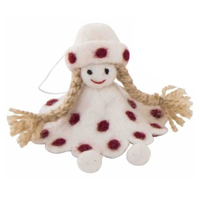 Felt White Doll With Spots 9cm