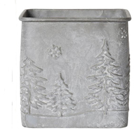 Christmas Tree Zinc Finish Metal Planter Small