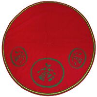 Red Felt with Green Bell  Tree Skirt 120 cm