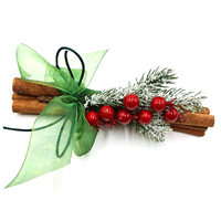 Decorative Scented Cinnamon Sticks with Green Ribbon and Berries