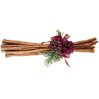 Decorative Scented Cinnamon Sticks with Burgundy and Gold Pine Cones