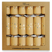Silver Star Kraft Christmas Crackers / Bon bons 6Pk