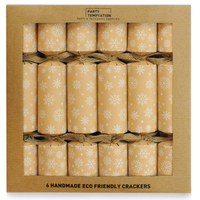 Eco Snowflake Christmas Crackers / Bon bons 6Pk