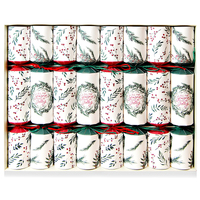 Greenery Garland Christmas Crackers 8Pk