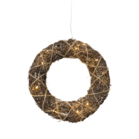 Rattan Wreath with Glitter  LED 30cm 