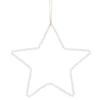 Joy White Beaded Star 19 cm