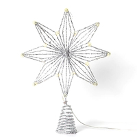 Lumi Silver Star Illuminated Tree Topper 20cm