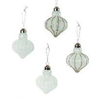 Alaska Frosted Baubles  7cm 3 pc