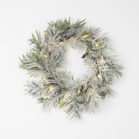 Snowy Native LED Wreath with White Berries 50cm