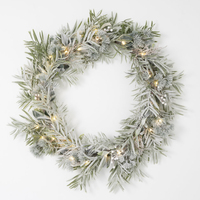 Snowy Native LED Wreath with White Berries 60cm