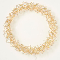 Gold LED Wire Wreath  35cm