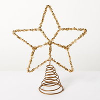 Gold Sequin Star Tree Topper 20cm