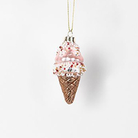 Frosted Glass Ice Cream Cone 10cm