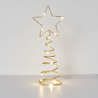 Lumi Open  Silver Champagne Star  LED Tree Topper  8cm star