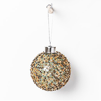 Bedouin Glass Bauble with Sequin and Bead 8cm