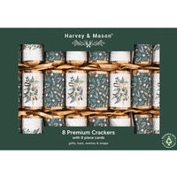 Green Mistletoe Crackers 8pk