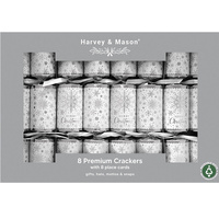 Silver Text Christmas Crackers 8pk