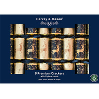 Premium Midnight Blue and Gold Reindeer Christmas Crackers  31cm