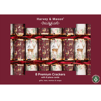 Burgundy Deer Christmas Crackers 8pk