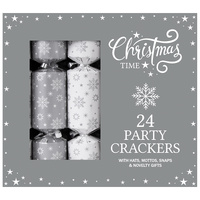 Silver Party Christmas Crackers  6pk