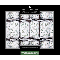Deluxe Winter Leaf Christmas Crackers  6pk