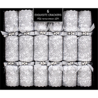 Exquisite Silver XL Christmas Crackers 6pk