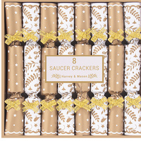 Saucer Christmas Cracker Gold 11cm 8pk