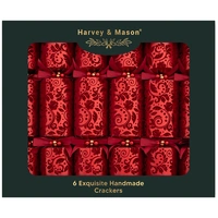Exquisite Red Flock XL Christmas Crackers 6pk