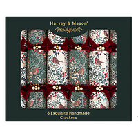 Exquisite Red Flock XL Christmas Crackers 6pk