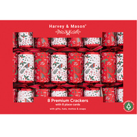 Burgundy Joy Christmas Crackers 8pk