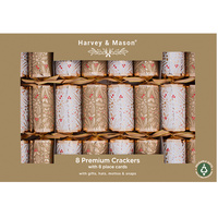 Gold Foliage Christmas Crackers 8pk