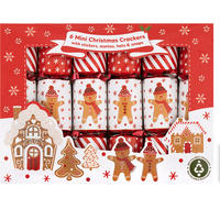 Mini Kids Gingerbread Red Christmas Crackers  6pk