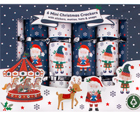 Mini Kids Gingerbread Red Christmas Crackers  6pk