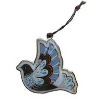 Metal  Hanging Bird Blue 10 x 9 cm